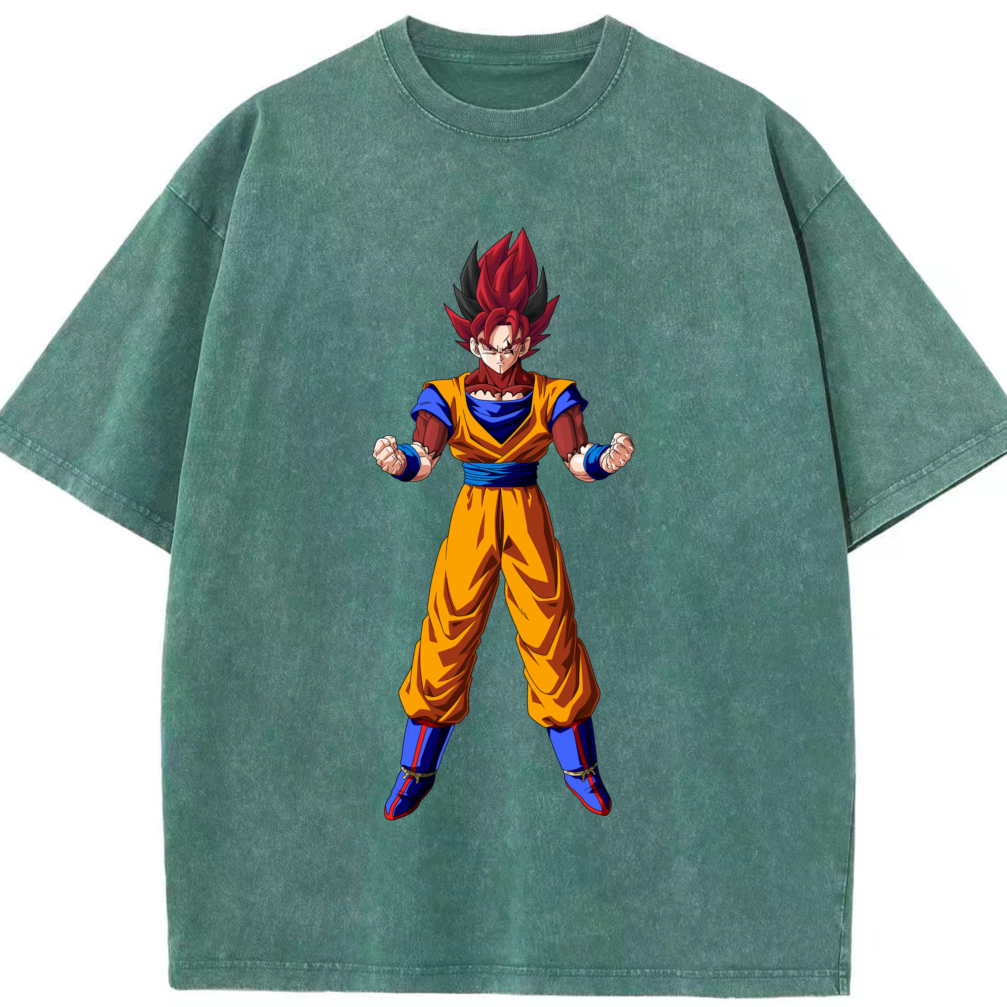 （画像用） ドラゴンボール 孫悟空（そん ごくう）Son Goku カカロット DRAGON BALL Kakarotto 綿100% ヴィンテージ風 半袖Tシャツ（フロントプリント）
